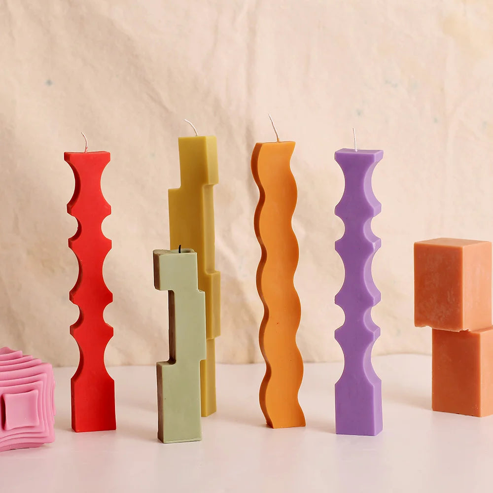 Special Shaped Strip Candle Silicone Mold European Simple Candle Molds Christmas Home Decoration Candle Molds