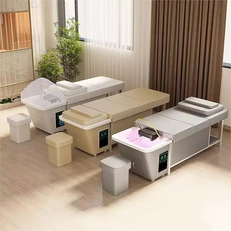 Portable Backwash Electric Massage Spa Bed for Beauty Salon Backwash Hair Washing Shampoo Bed with Water Circulation System