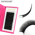 XIUSUZAKI Private Label Vegan 0.15 0.20 Flat Lash Extension Individual Lash Extensions Matte Black Flat Ellipse Lashes