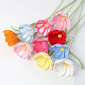Hand-Woven Small Five-Grid Sang Artificial Flowers Bouquet PE Finished Snow Flower Gift for Valentine's Day Pure and Elegant