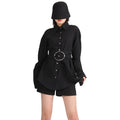 TWOTWINSTYLE Autumn New Style Gather Waist Solid Color Women Long Sleeve Blouse 2023