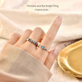 5235 Princess and Knight Open Couple Ring Vintage Cubic Zirconia Real 925 Sterling Silver Rings for Women Fine Jewelry Men
