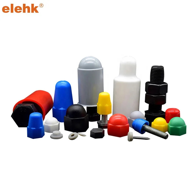 Elehk Domed Cover Cap Plastic Pe Material Round Dome Nut Bolt Cap Nut Covers Plastic Nut Cap
