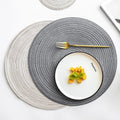 Ychon Wholesale Round Braided Placemats Washable Round Placemats for Kitchen Table  Round Table Mats