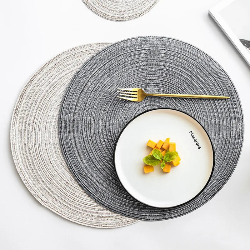 Ychon Wholesale Round Braided Placemats Washable Round Placemats for Kitchen Table  Round Table Mats