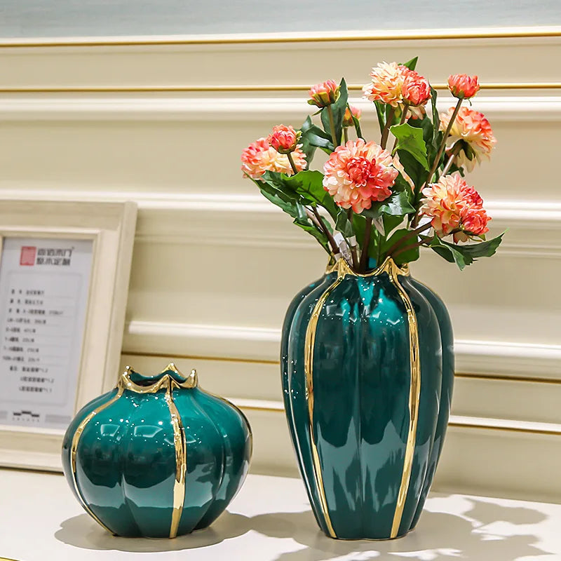 Nordic Style Modern Pigmented Porcelain Pomegranate Vase Tabletop Home Decoration Floor Function Beisi Brand Congratulation