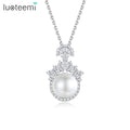 LUOTEEMI Charm Designer Pendant Imitation Pearl Necklace Trending Chain Fashion for Lady Woman Jewelry Necklace