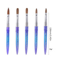 Blue Metal Handle 100% Kolinsky Hair Nail Art Crystal Brush Extended Engraving Nail Art Acrylic Brush Pen