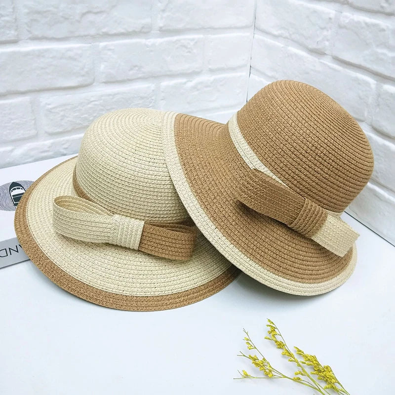 Landfond Fashion Sunblock Wide Brim Roll up Top Hats Summer m Letter Fedora Beach Men Women Straw Hat