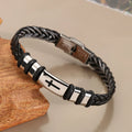 Wholesale and Retail Cross Braided Black Leather Stainless Steel Men Women Couple Jewelry Gifts Sports Fashion Bracelets