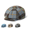 Bestella Unisex Newsboy Cap Vintage British Style Plaid Artist Hat for Autumn Winter Casual Plain Pattern for Casual Wear