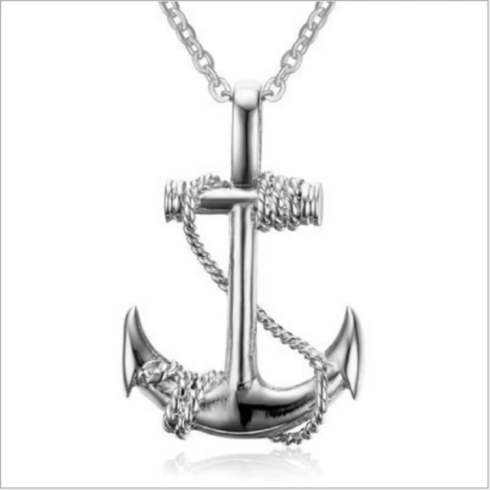 Fashion Titanium Stainless Steel Prates of the Caribbean Anchor Pendant Necklace Jewelry for Men China Manufacturer