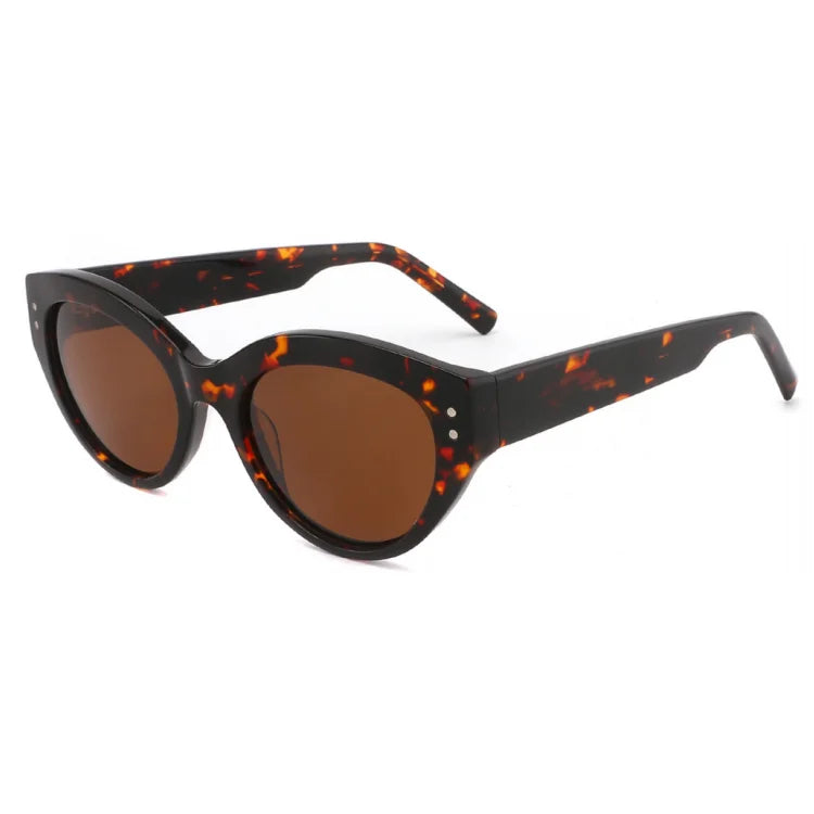 2026Polarized Tortoise Shell Sunglasses Acetate Gray Tortoiseshell Lenses Cat Eye Women Outdoor Gafas De Sol Ajustables
