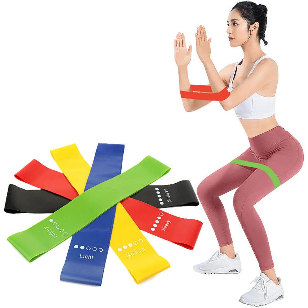 Custom Logo Printed Mini Loop Bands Natural Latex Workout Resistance Bands Set for Home Gym Exercise