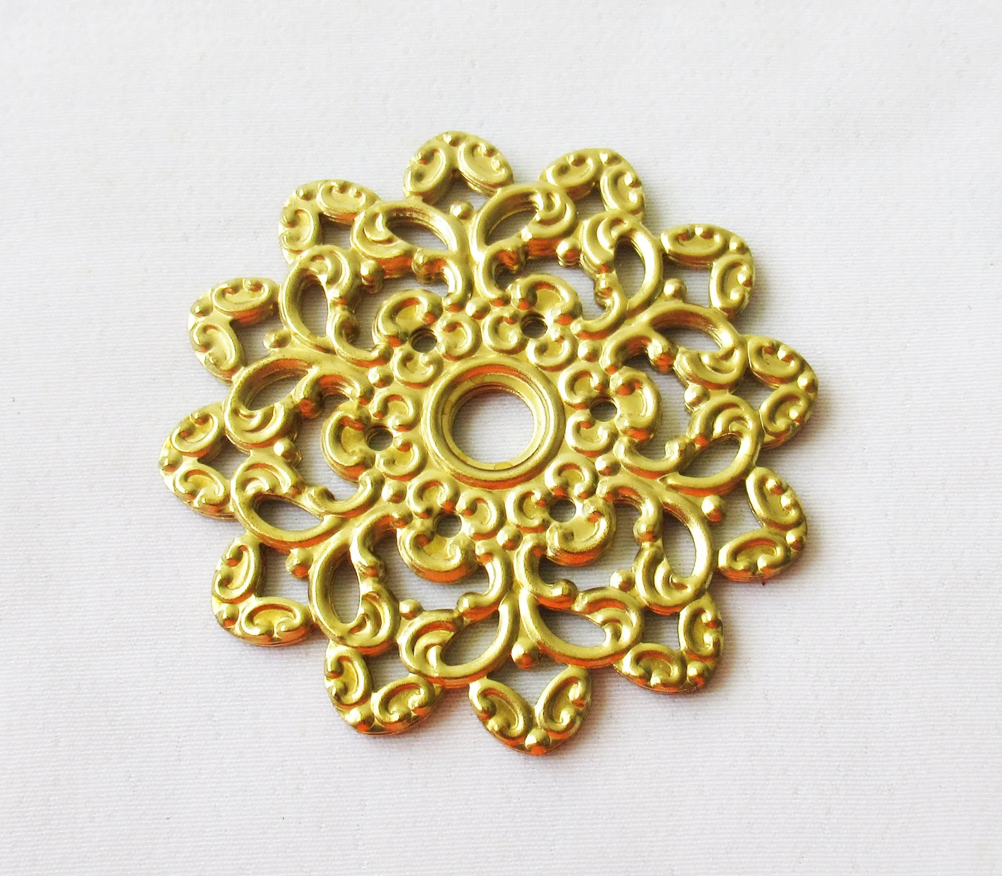 Lianas Filigree 47mm Round Brass Findings for Jewelry Making