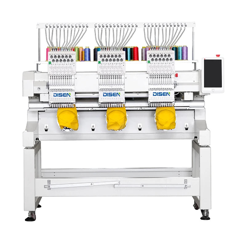 New Multifunction Three 3 Head Cap Flat T-shirt Sequin Computerized Embroidery Machine Automatic Embroidery Sewing Machine