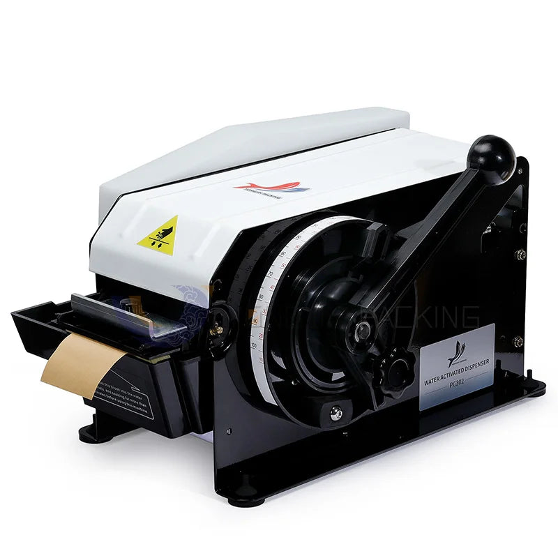 Semi Automatic Water Activated Kraft Paper Tape Desktop Dispenser Black Iron OEM