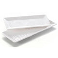Restaurant Tableware Snack Serving Japandi Event 8 Inch Unbreakable White Rectangle Melamine Sushi Dinner Plate