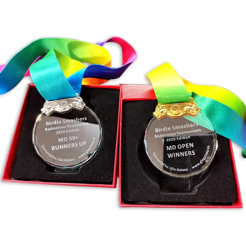 Wholesale K9 Crystal Medals Hanger Football Soccer Marathon Sport Custom Glass Medal Blank Crystal Medal Glass Souvenir CMH-99