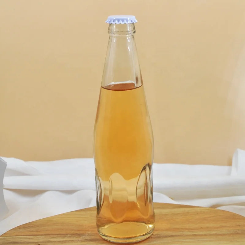 250m Clear Glass Soft Carbonated Drink Soda Pop Bottle with Metal Lid