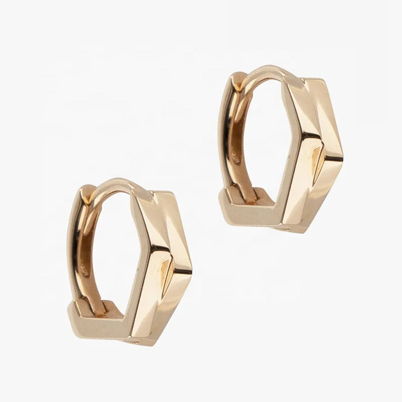 Milskye Exquisite Popular Silver Jewelry 14k and 18k Gold Plated Geometric Hoop Earrings