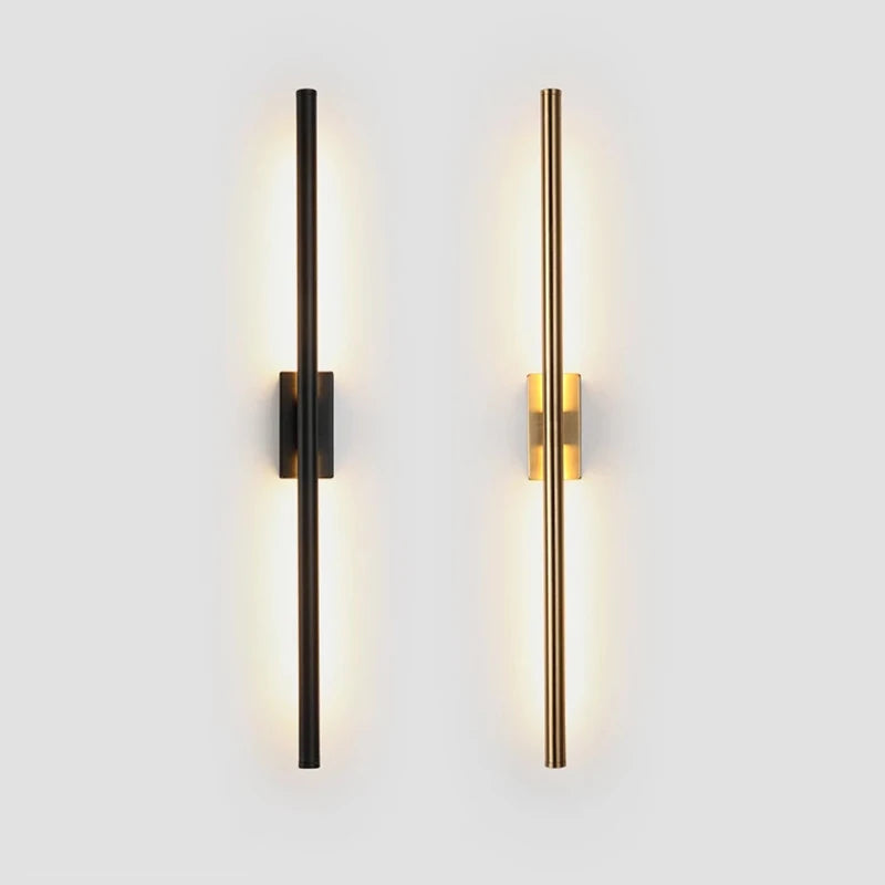 Modern Nordic LED Linear Wall Lights for Home Living Room Decoration Indoor Bedroom Aisle Black Long Strip Wall Light