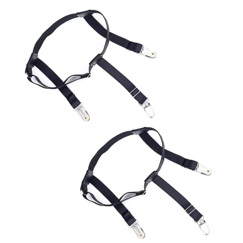Wholesale Mens Shirt Holder Straps Adjustable Elastic Shirts Garters With Non-slip Locking Clamps