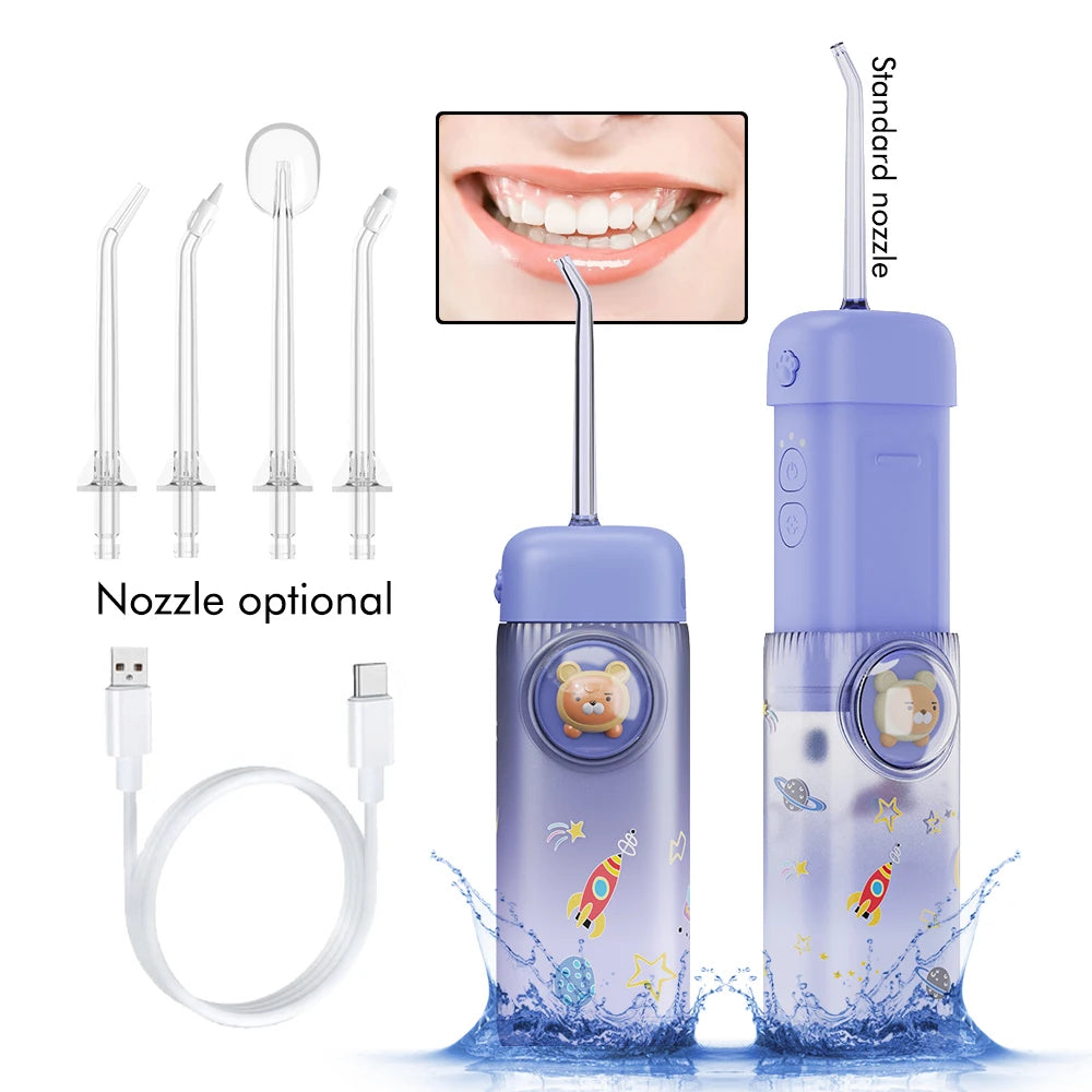 Portable Cordless Foldable Oral Care Irrigator Kid's Water Dental Flosser Collapsible Design for Easy Storage for Children