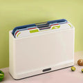 4 Piece Colour Coded Folio Chopping Board Set with Slimline Case for Organised Kitchen Storage