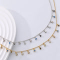 925 Sterling Silver Colorful Multi Color Zircon Cz Beads Lucky Charms Tassel Pendant Necklace Women Gold Necklaces Dainty