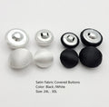Wholesale 24L 30L Black and White Baseball Cap Dome Mushroom Button Accessories Sport Cap Top Fabric Covered Sew Buttons