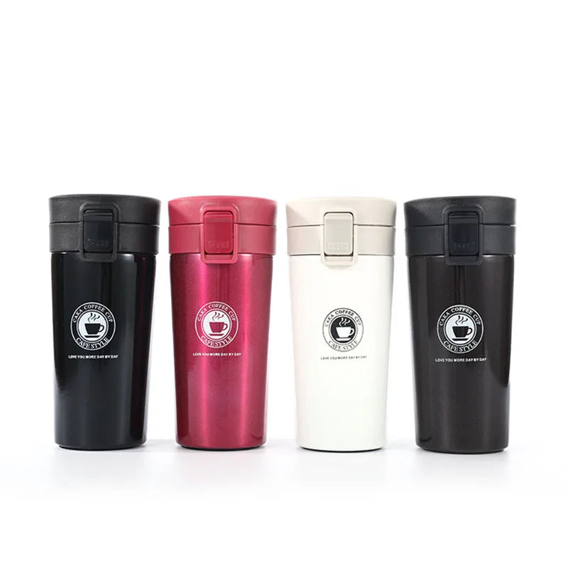 Custom White Novelty Car Bicycle Stainless Steel Water Bottle Double Wall Vacuum Flask BPA Free 8-12 Hours Thermal Insulation