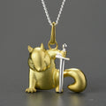 Lotus Fun Wholesale Custom Handmade Jewelry Animal 925 Silver Squirrel Cute Pendant Charms Accessories Fine Jewelry for Women