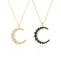 Daidan Necklace Gold Plated Dainty Silver Zirconia Pendant Elegant Silver 925 Moon Necklace