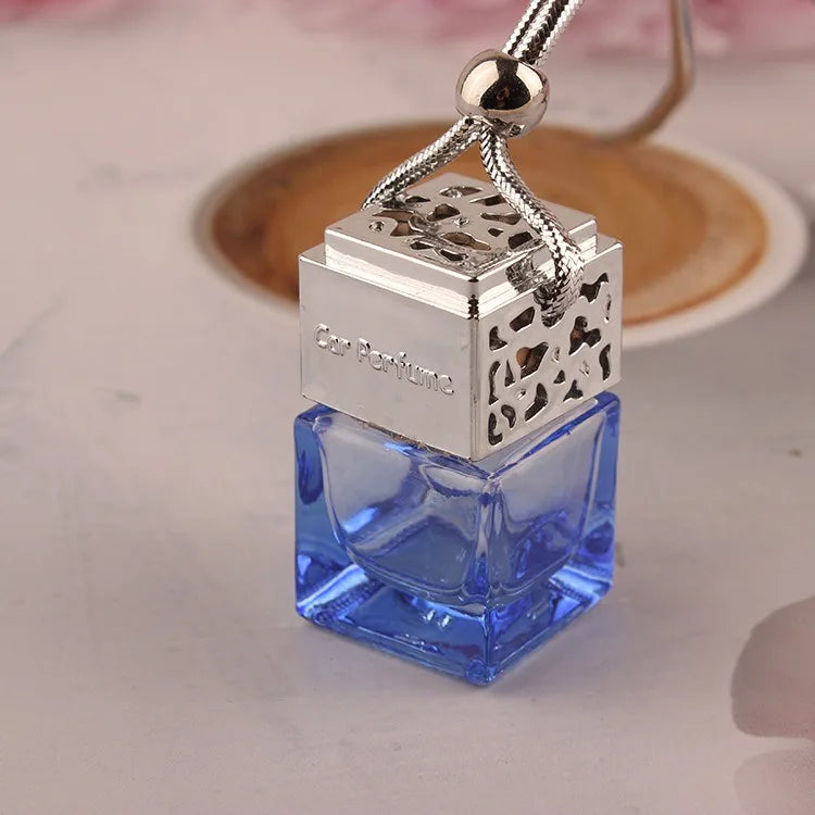 Mini Empty 8ml Car air Conditioner air Outlet Clip Perfume Bottles Glass Car Perfume Bottle With Silver Cap