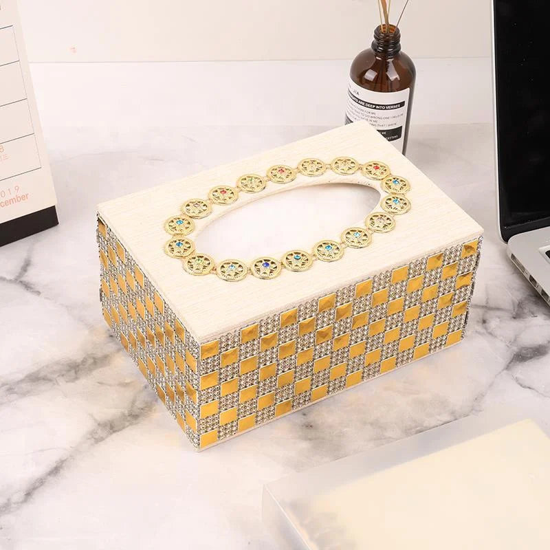 Home Decoration Rectangular Tissue Paper Napkin Organizer Container Tissue Box