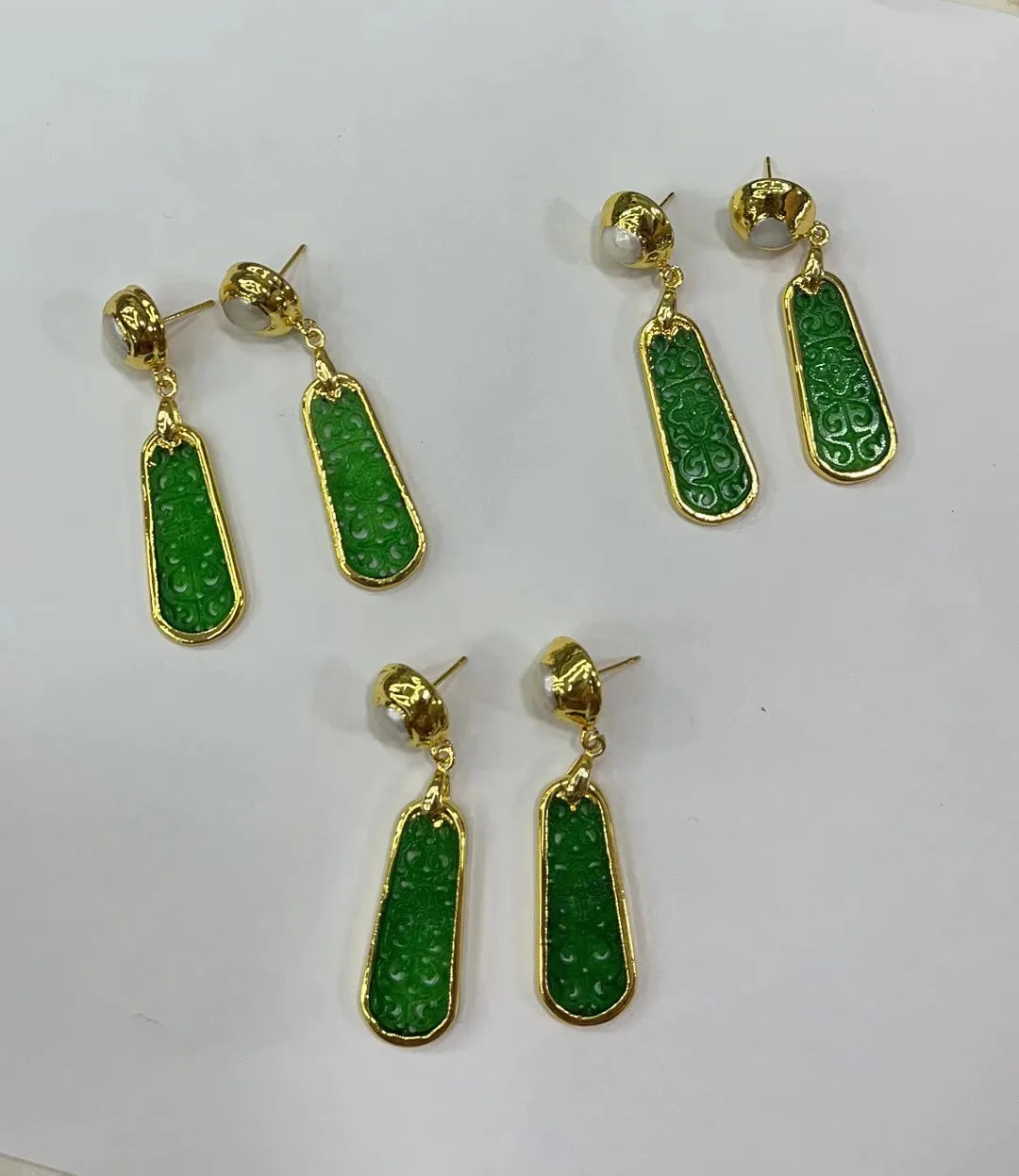 Fashion Natural Pearl Earings Real Gold Plated Gift for Her