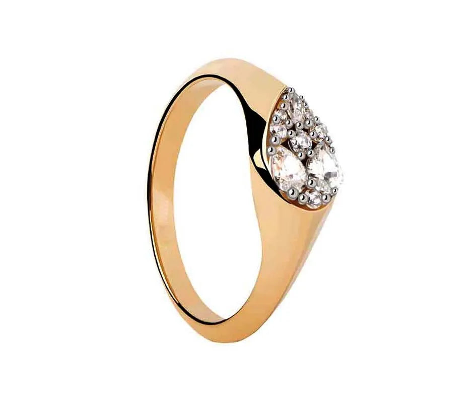 For Fine Wedding Party Jewelry for Women 925 Silver 18k Gold Plated Zircon Rings