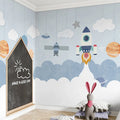 Spaceship Children's Room Wallpaper Boy's Room Cartoon Rocket Mural Wallpaper Kindergarten Background Wall Cloth