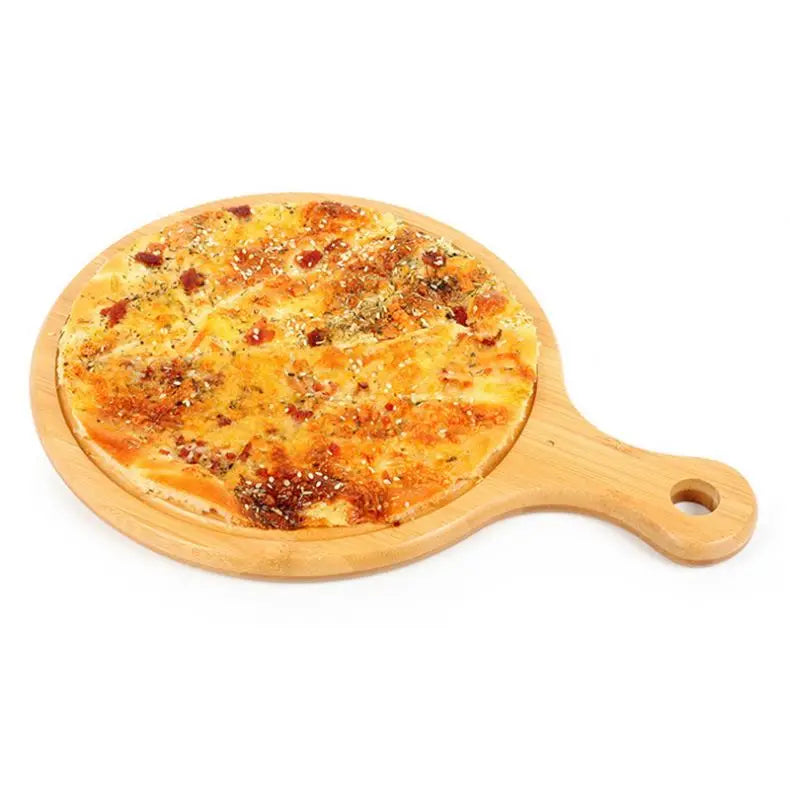 Wholesale Hot Sale Wood Steak Plate Slate Cutting Board Bamboo Pizza/Cake Baking Tray/Steak Plates with Handle