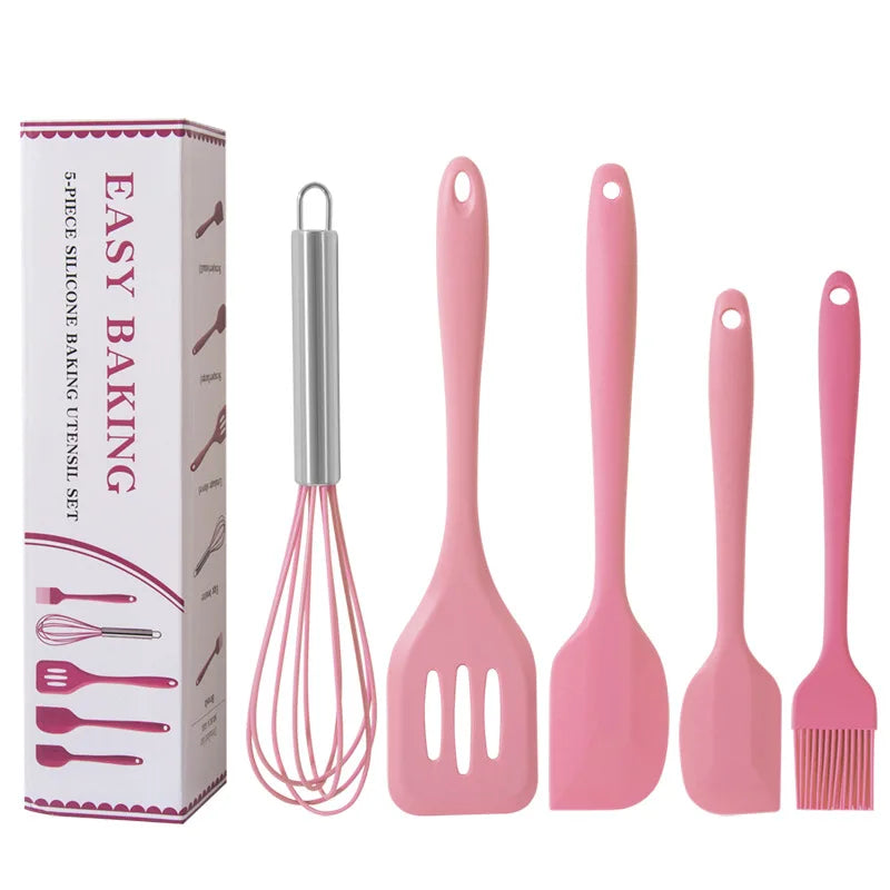 Customized Wholesale Silicone Baking Utensils Set Silicon Non-stick Heat Resistant Silicone Cookware Kitchen Utensil Set