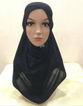 Malaysian Ready to Wear Instant Hijab Crystal Hemp Plain Muslim Kids Premium Plain Instant Hijabs