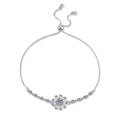 Factory Wholesale 925 Sterling Silver Snowflake Shape Light Luxury D Color 1Carat Moissanite Bracelet for Women Engagement