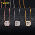 Hot Selling Christmas Present Fashion Necklace Charms 925 Sterling Silver Round Shape Moissanite Pendant Necklaces Women