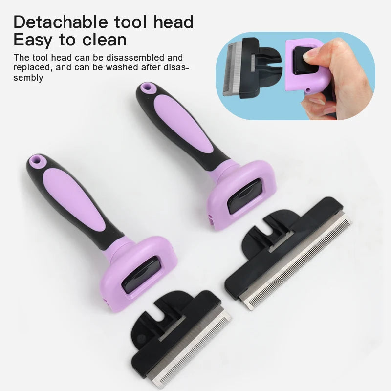 Factory Wholesale Custom Logo Detachable Hair Remover Brush Dog Pet Deshedding Grooming Brush Brush Comb