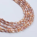 Zhuji Natural Real Pink Purple Keshi Shape Loose Freshwater Pearl Beads 5-6mm Strands String