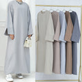 2024 New Linen Blend Closed Modest Abaya Ramadan Trendy Popular Kimono Simple Design Plain Abaya Islamic