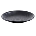 Matte Black Melamine Plate Round Shape with Lines Plastic Plates