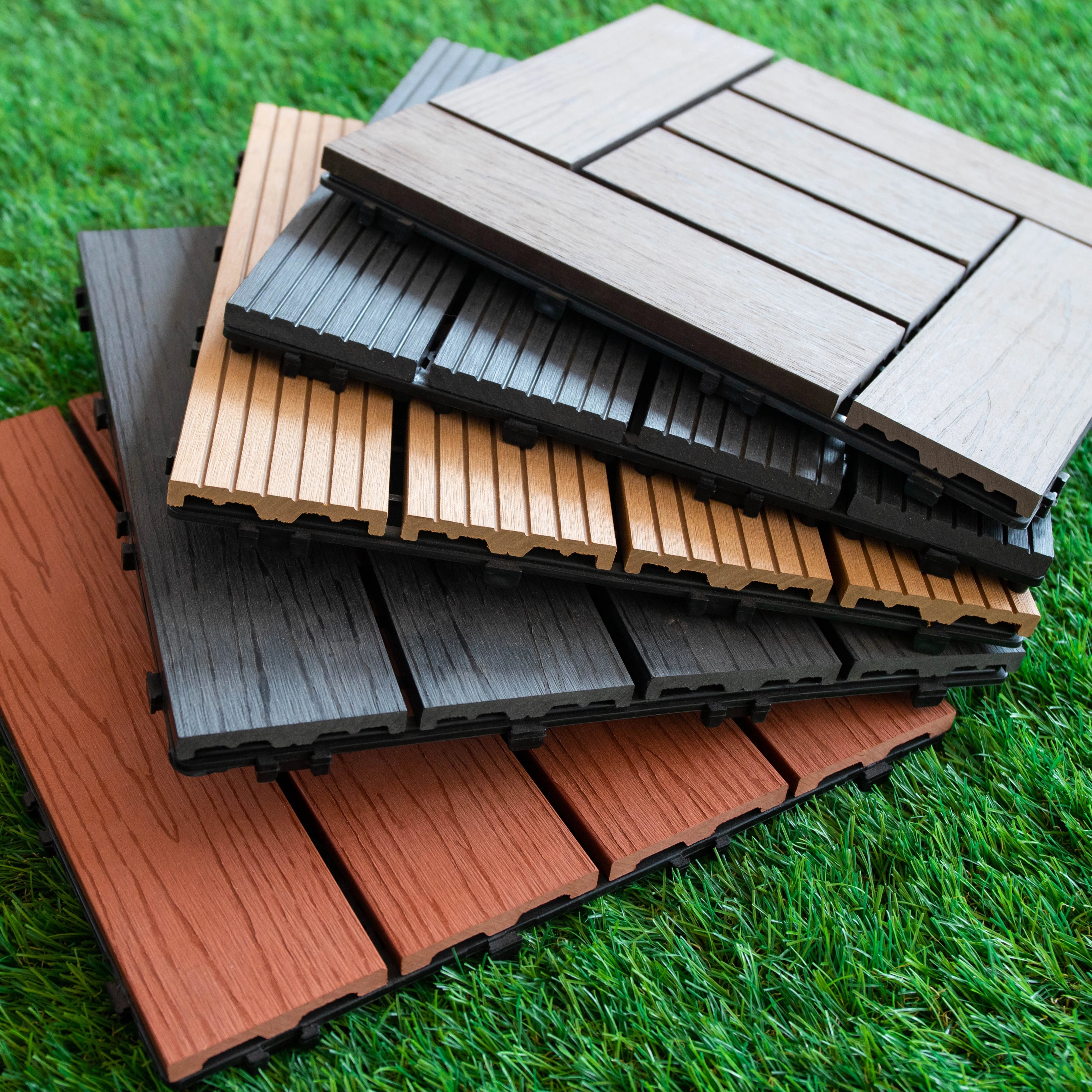 DIY Interlocking Waterproof Outdoor Decking Tiles 300*300mm Balcony Tiles Floor