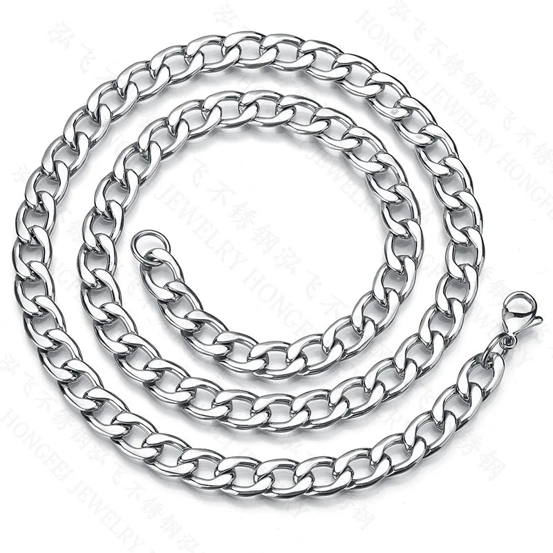 Stainless Steel Chain Necklaces for Women Men Long Hip Hop Necklace on the Neck Fashion Jewelry Accessories Friends Gifts